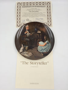 10015 - C - Vintage Collector's Plate - "Story Teller" - by Norman Rockwell - 1984 - Box 31