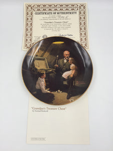 10016 - C - Vintage Collector's Plate - "Grandpa's Treasure Chest" by Norman Rockwell - 1983 - Box 31
