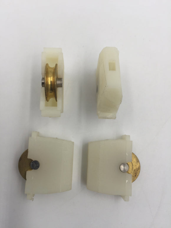 10145 - AS - Sliding Window Rollers - Set of 4 - Brass Rollers with High Impact Plastic Housing - Box 8