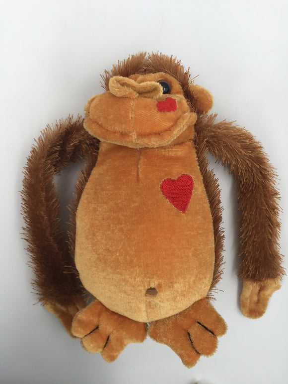 10607 - T - Love Monkey - Velcro Hands - Golden Brown Soft and Hug-able - Friends Forever - Box 38