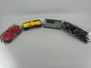 10773 - T - HO Gauge / Scale - Shell Promotional 4-Piece Train Set - Engine - Coal Car - Tanker Car - Caboose - New In Wrapper - Box 9