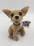 9981 - T - Taco Bell Stuffed Mexican Chihuahua - Tan - Sign Reads "Free Taco's <----" - Box 39
