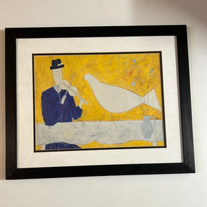 8488 - A - Man Playing Violin w/White Dove - Print
