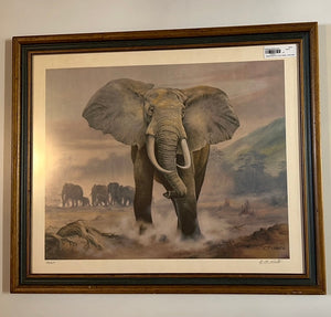 8416 - A - Print - Originally Signed by C.F. Norte - Elephant - Limited Edition - 44/600