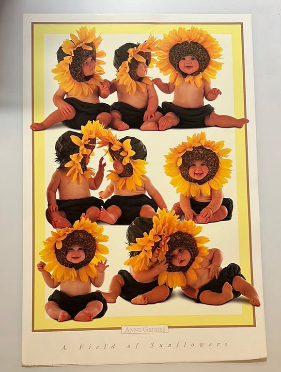 8766 - A - Lithograph - A Field of Sunflowers - Anne Geddes - #PHL552 - 1997