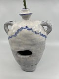 8997 - H - Ceramic Vase - Hand Made - with Plant - Signed - One of a Kind - VGC - Box 42