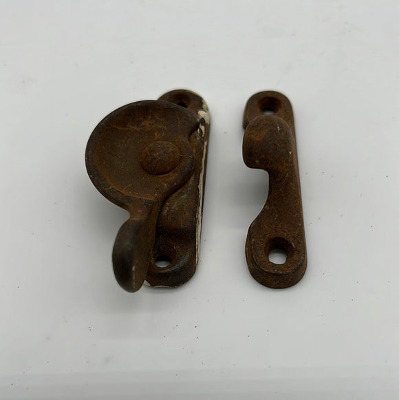 9792 - V - Vintage Antique Brass Sash Locks - 2 1/2