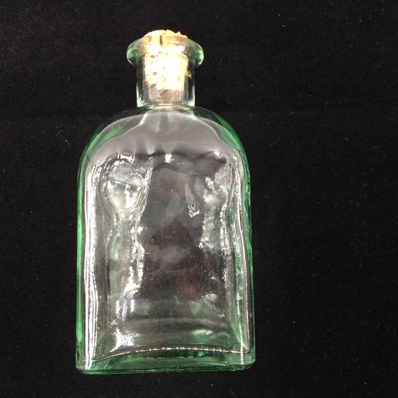 10073 - H - Small Glass Bottle with Cork - Wavey Glass - Box 41