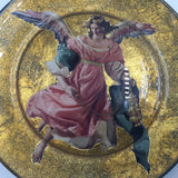 10178 - C - 3D Angel Plate - Decoupage by Bumble - Angel in Pink - Gold Leaf Background - Box 37