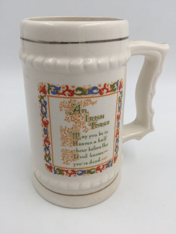 10333 - C - Irish Beer Mug with An Irish Toast - Gold Trim - Box 33