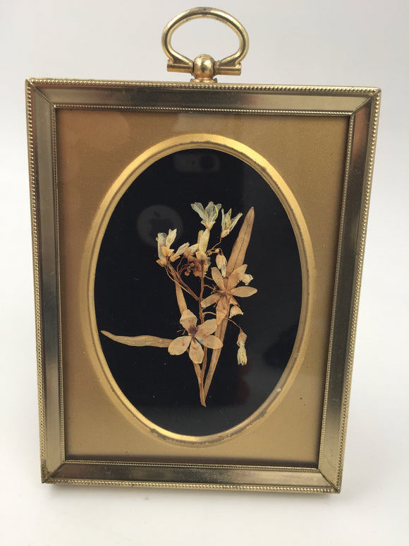 10335 - A - Gold Framed and Gold Matted Floral Arrangement  - Box 37