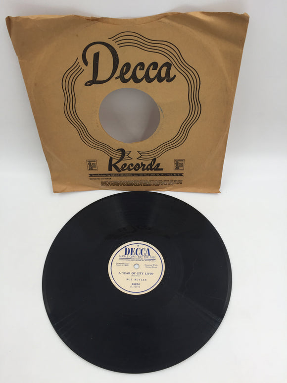 10381 - M - Record 78 RPM - Buz Butler - Decca Records - Sample Copy - Box 23