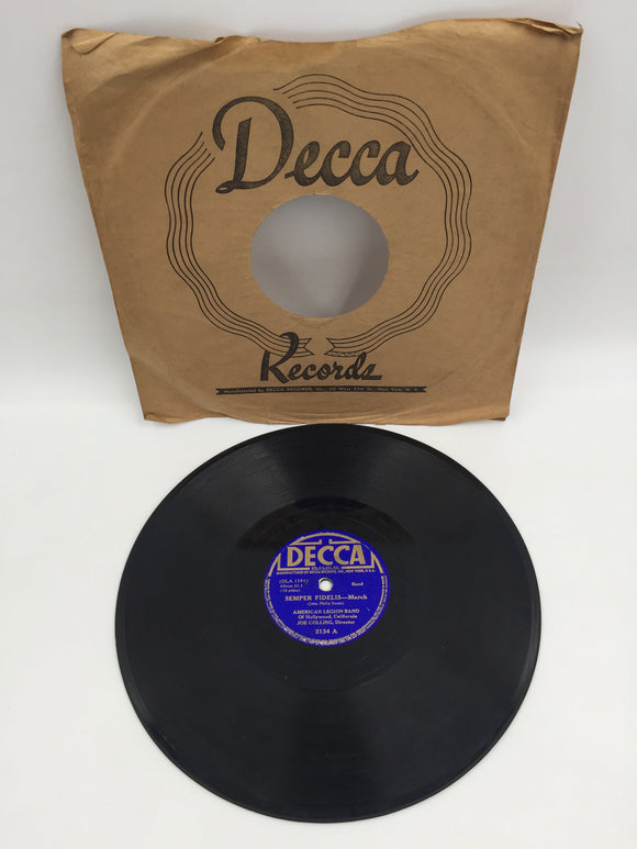 10422 - M - Record 78 RPM - American Legion Band of Hollywood, CA - Decca - DLA 1391 - Box 23