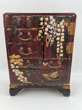 10630 - AN - Antique Chinese Jewelry Box Cabinet - Very Old - Handcrafted and Hand painted - Box 34