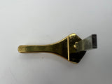 10669 - AS - Patio Door Brass 1-3/4" Thumb Lock - with 7/32" x 3/32" x 3/4" Bar Key - Box 7