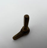 10670 - AS - Window or Patio Door Brass 1" Thumb Lock - With 3/4" x 3/16" Square Key - Vintage - Hard to Find - Box 7