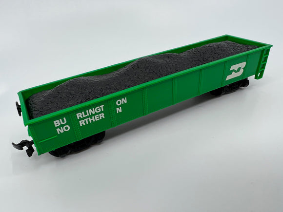 10776 - T - HO Scale - Coal Train Car - Burlington Northern - Green and Black with White Graphics - Excellent Condition - 6 1/2