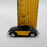 10910 - T - N-Gauge / Scale Busch Volkswagon Convertible Scale Model Car - VW Logo - Black with Mustard Yellow -Box 34