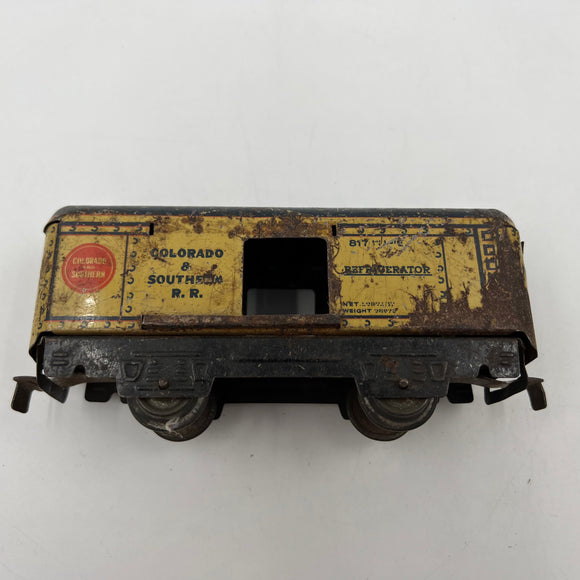 10933 - T - O-Gauge / Scale Vintage 1930's Marx Colorado & Southern Refrigerator Car #817 - Box 43