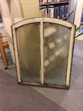 259D - AS - Arch Window - Top Sash Vintage - 33 1/4"w x 41 3/4"h - 1890's Era - Single-Pane Wavy Glass