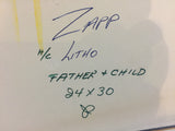 7809 - A - Artist Zapp - Father + Child - Hand Colored Lithograph with Provenance - Certificate of Authenticity - 24 x 30