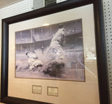 7967 - A - Photo Print - Joe DiMaggio "The Yankee Clipper" Stealing 3rd Base - Framed & Matted
