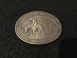 8205 - AP - Trail of Tears Native American Belt Buckle - Brass & Numbered - Box 21