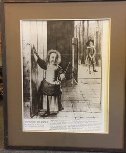 8286 - A - Old Print of the "Infancy of Golf" Framed & Matted