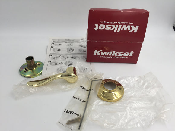 8297 - H - Kwikset Dummy Handle - Lever Inner or Outer - RH or LH - Bright Brass  - Box 17