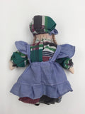 8298 - T - Doll with a Cute Traditional European Blue & Plaid Outfit & Bonnet - Box 37