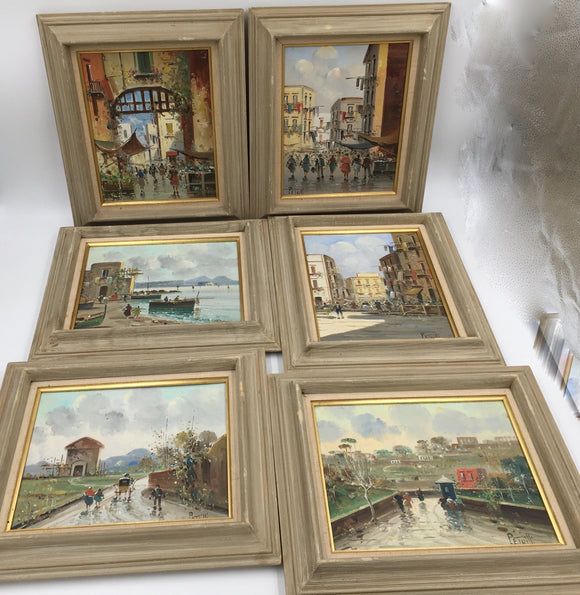 8427 - A - Paintings - Artist Petrilly - Originals Signed - Set of 6
