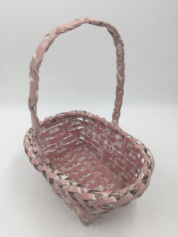 8546 - H - Decorative Basket - Deep Pink with White Hi-Lites - 11