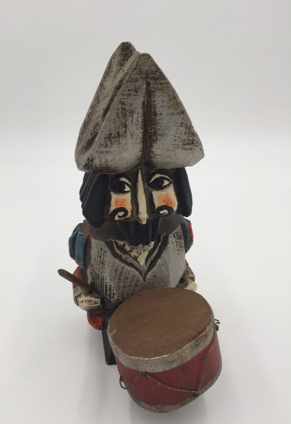 8591 - H - Spanish Wood Soldier in Uniform Playing Drum - Made in Spain  - Box 40