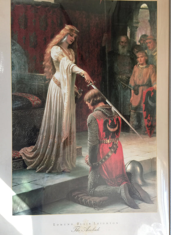 8632 - A - The Accolade - The Christening of a Knight - by an Elegantly Gowned Queen - Litho GCL655 - 1998