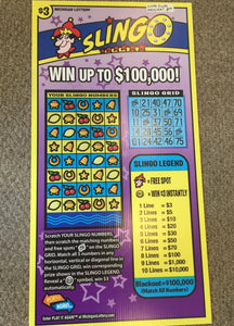 8777 - A - Poster - Michigan Lottery - $3 Slingo Vinyl 2-Sided - Official Sign