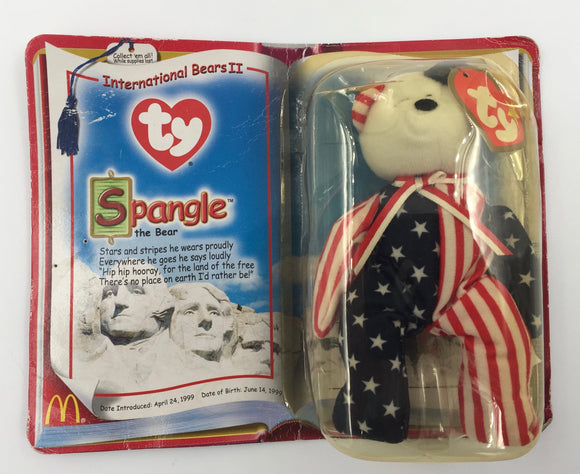 8911 - C - TY Spangle the Bear - International Bears II - VGC In Original Package  - Box 39