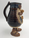 8981 - C - Handmade Custom Glaze Art Pottery Face Coffee Mug on Legs - One of a Kind - box 34