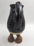 8981 - C - Handmade Custom Glaze Art Pottery Face Coffee Mug on Legs - One of a Kind - box 34