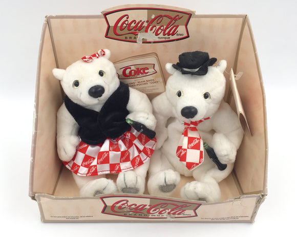 9072 - C - Coca-Cola Bean Bag Peluches-Poches - Musicland Swingster Couple - Item #HS000224 - Original Package - Hard to Find - Box 24