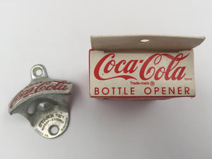 9077 - C - Coca-Cola Stationary Bottle Opener - Heavy Silver Cast Metal With The Iconic "Drink Coca-Cola" Emblem -  High Quality - Made in Germany - Box 24