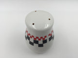 9084 - C - Coca-Cola Salt or Pepper Shaker - Iconic Red and Black Checker Pattern - Made of Glazed Ceramic - Box 29