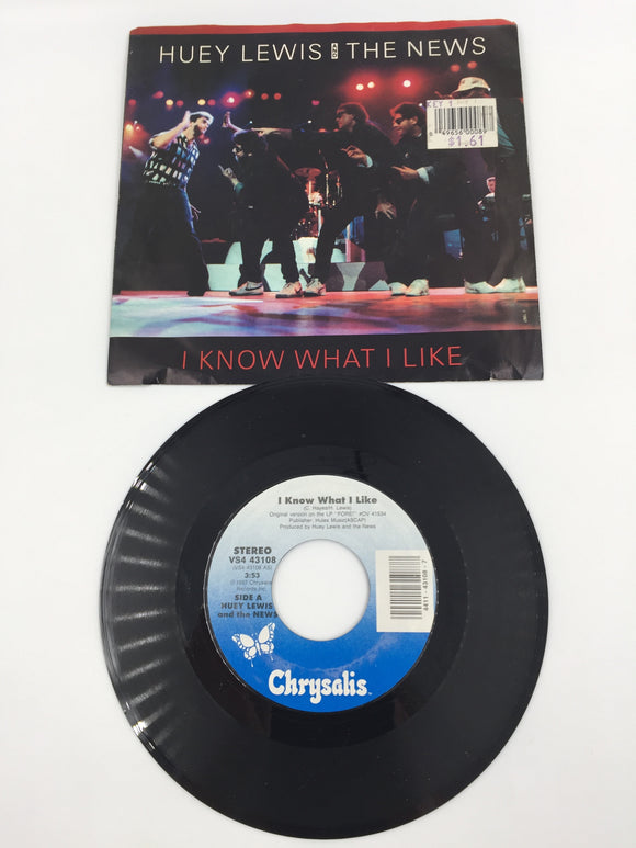 9147 - M - 45 RPM Record - Huey Lewis and The News - I Know What I Like - 1987 - Chrysalis Records, Inc. - Box 23