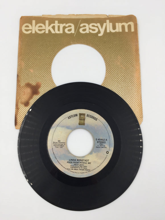 9183 - M - 45 RPM Record - Linda Ronstadt - Poor Poor Pitiful Me - 1977 - Asylum Records - Box 23