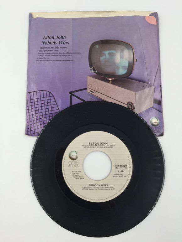 9189 - M - 45 RPM Record - Elton John - Nobody Wins - Fools in Fashion - 1981 - Geffen - Box 23