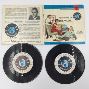 9202 - M - 33 1/3 LP Record  - The Story of Mr. World - Narrated by Lowell Thomas Jr. - 1962 - Replogle Globes, Inc. - 2 Record Set _ Box 23