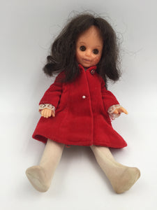 9203 - T - Posable Doll - 8" tall - Young Girl with Complete Outfit - Moving Arms, Legs & Eyes - 1992 - Mauve Jacket  -  Box 31