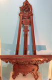 9366 - A - Hand Carved Indonesian Art Easel - Stained Exotic Natural Wood - 26" x 43"