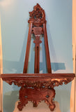 9366 - A - Hand Carved Indonesian Art Easel - Stained Exotic Natural Wood - 26" x 43"