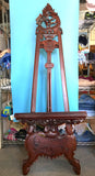 9367 - A - Hand Carved Indonesian Art Easel - Stained Exotic Natural Wood - 26" x 67"