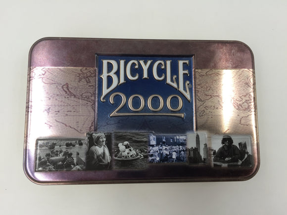 9377 - SP - Bicycle 2000 Millennium Tin With 2-Poker Decks of Cards - Both Decks Complete & One Still in Plastic - Box 29